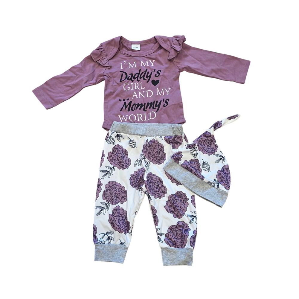 NWOT Daddy's Girl Mommas world 3 pc set baby 0-3 mo